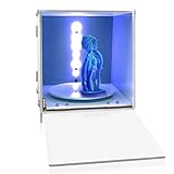 DERUC Resina Caja de luz UV, 360 Grados Rotary 405nm Luz UV Máquina Curado, Resina UV Caja Curado para Impresora 3D de Resina SLA/DLP/LCD,217×204×228mm