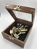 Nautical Brass - Sextante de latón (12,7 cm, caja de madera)