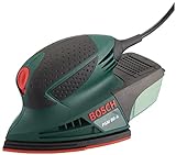 Bosch Home and Garden PSM 80 A - Multilijadora, 3 hojas de lija RedWood, con maletín (80 W, nº carreras en vacío: 20.000 min-1, Ø circuito oscilante: 1,4 mm), Color Verde
