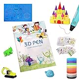 Lápices 3D para niños, plantillas de lápiz 3D (40 patrones), juego de iniciación, accesorios 3D, filamentos de 1,75 mm, filamento PLA de 10 colores, 5 m, para lápiz de impresora 3D
