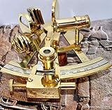 Instrumento de trabajo náutico sextante de latón macizo de 10 cm, Astrolabio, naves, regalo marítimo h